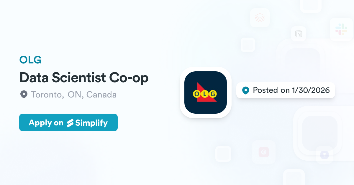 Op Less Job Data Scientist Co-op @ OLG | Simplify Jobs