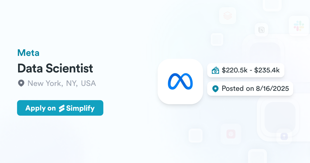 Data Scientist @ Meta | Simplify Jobs