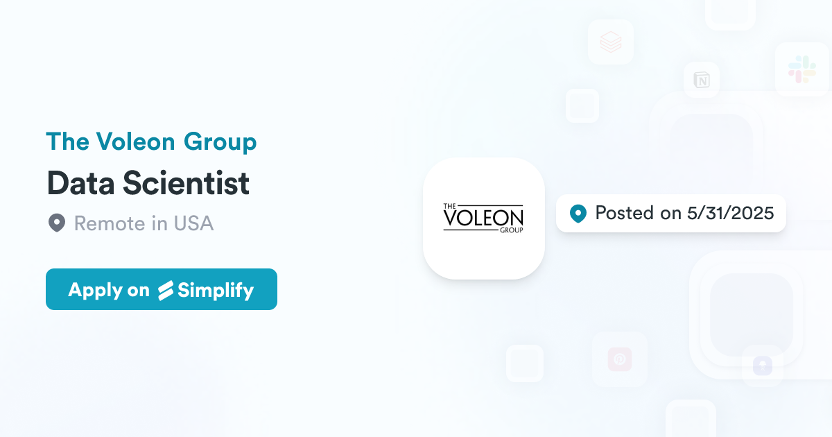 Voleon Data Scientist @ The Voleon Group | Simplify Jobs