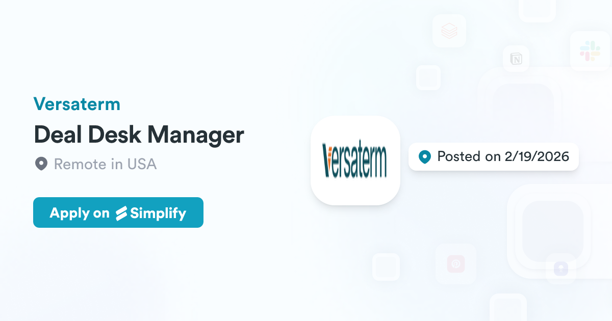 Versaterm Rms 7 Deal Desk Manager @ Versaterm | Simplify Jobs