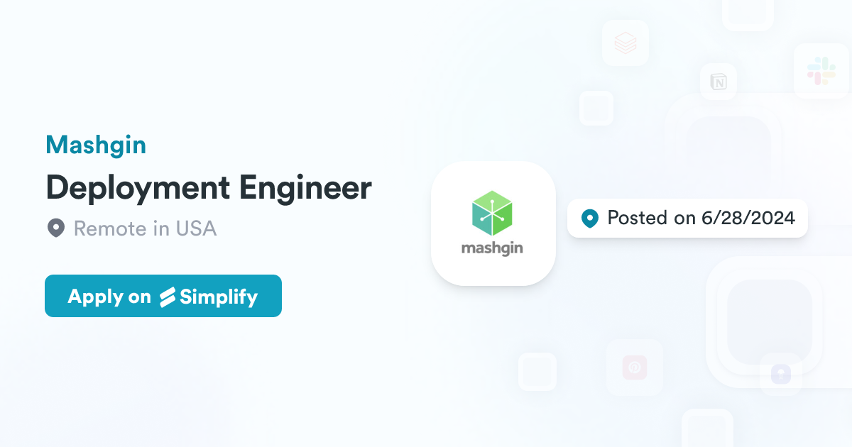 Deployment Engineer @ Mashgin | Simplify Jobs
