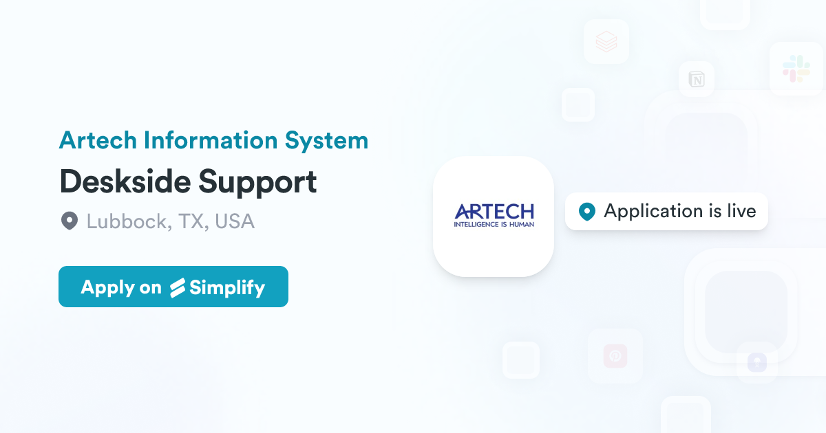 Deskside Example Deskside Support @ Artech Information System | Simplify Jobs