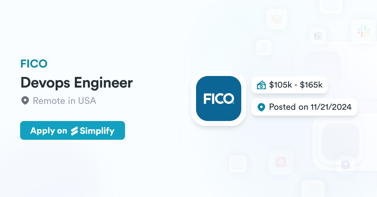 Devops Engineer @ FICO | Simplify Jobs