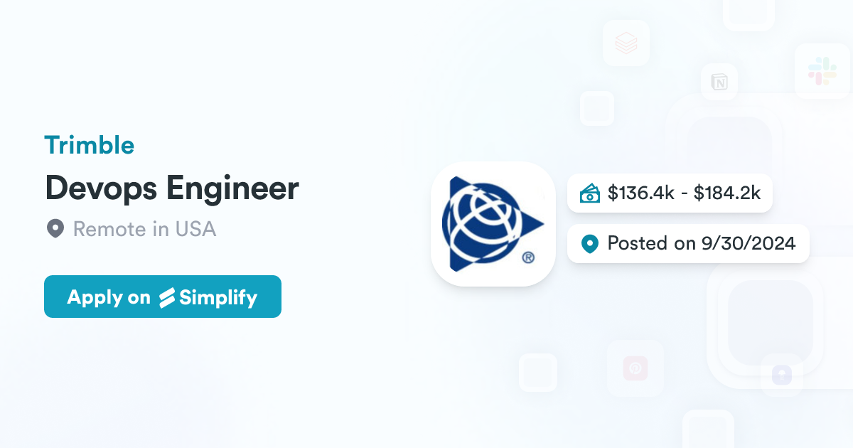 Devops Engineer @ Trimble | Simplify Jobs