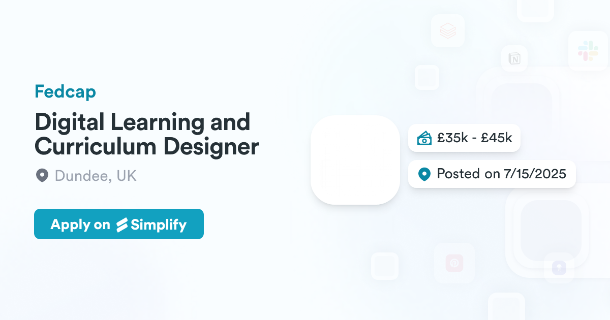 Fedcap Resart Program Digital Learning and Curriculum Designer @ Fedcap | Simplify Jobs
