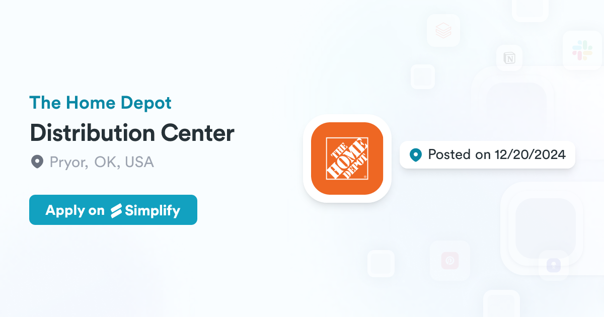 Distribution Center @ The Home Depot | Simplify Jobs