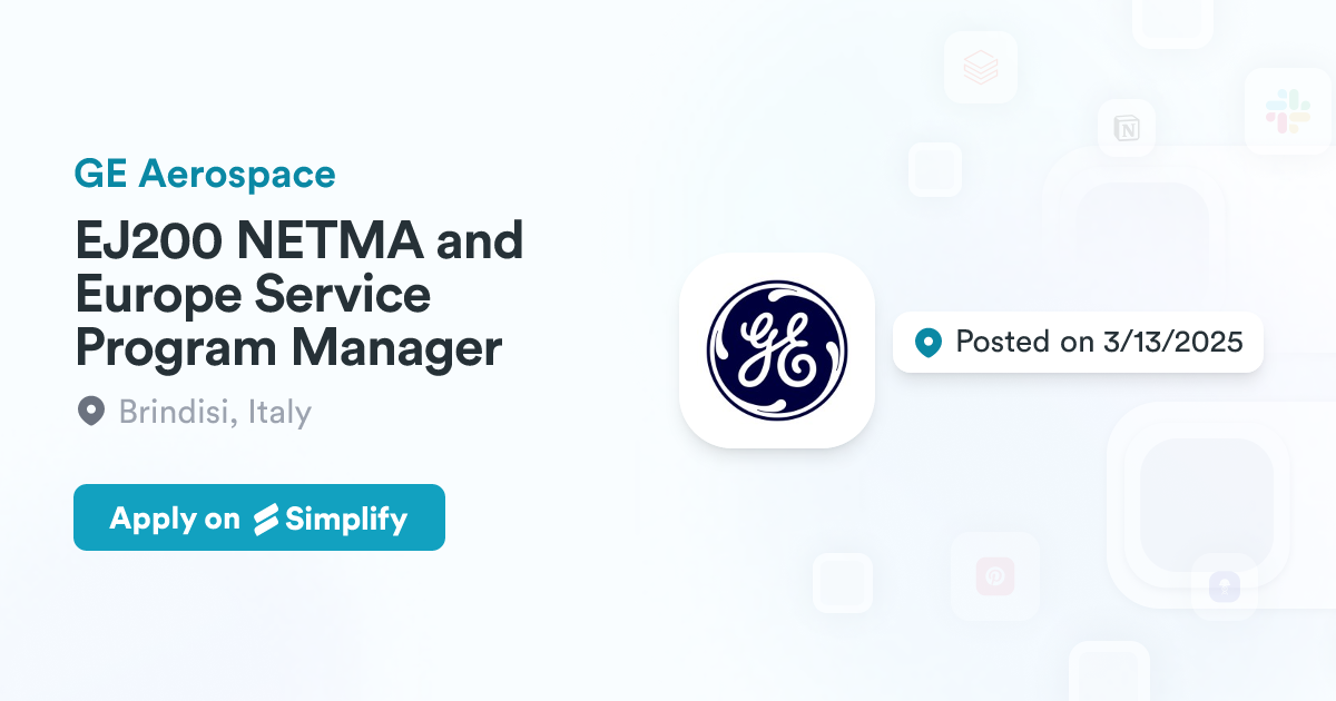 Netma EJ200 NETMA and Europe Service Program Manager @ GE Aerospace ...