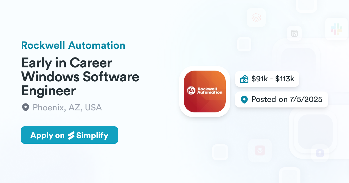 Early in Career Windows Software Engineer @ Rockwell Automation ...