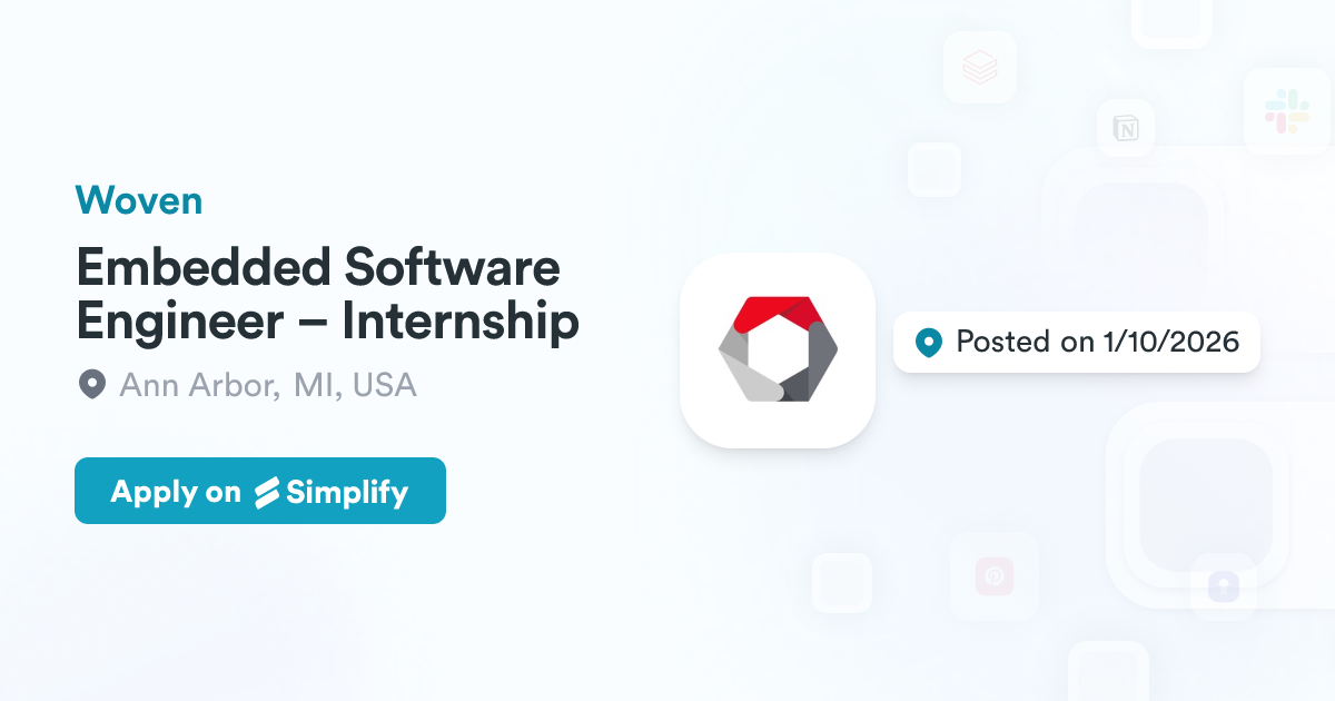Embedded Sw Engineer Embedded Software Engineer – Internship @ Woven | Simplify Jobs
