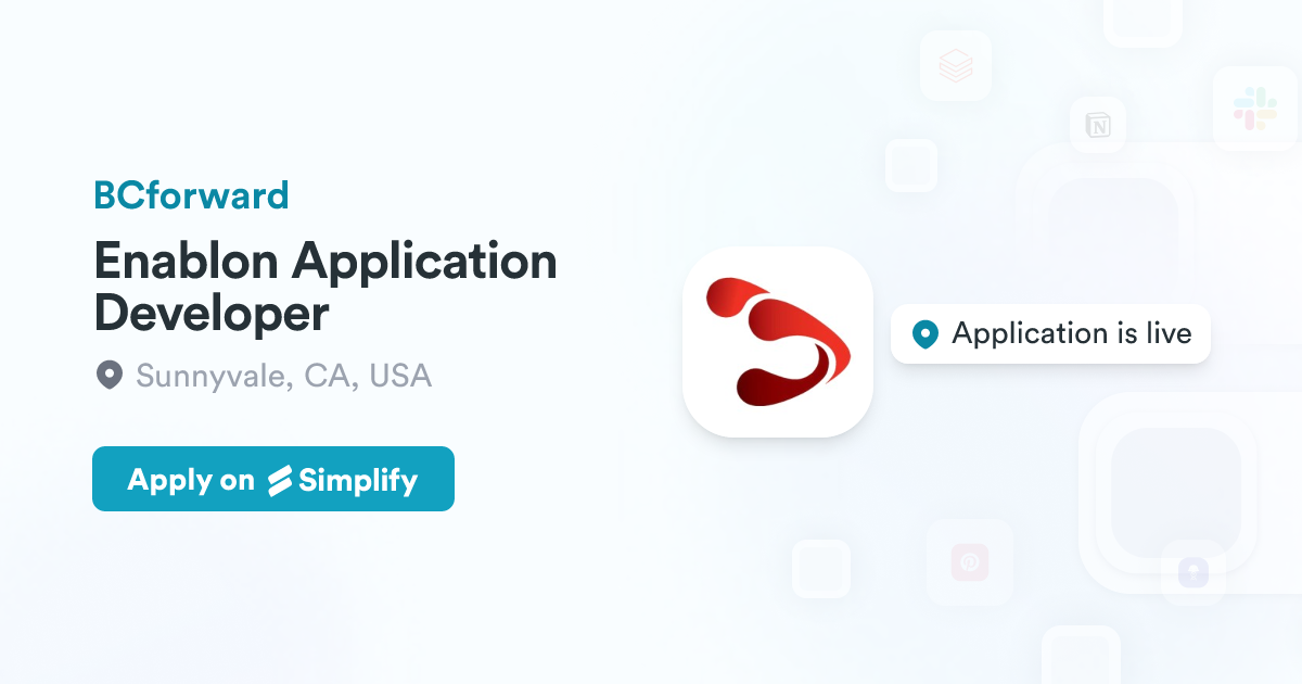 Enablon Example Enablon Application Developer @ BCforward | Simplify Jobs