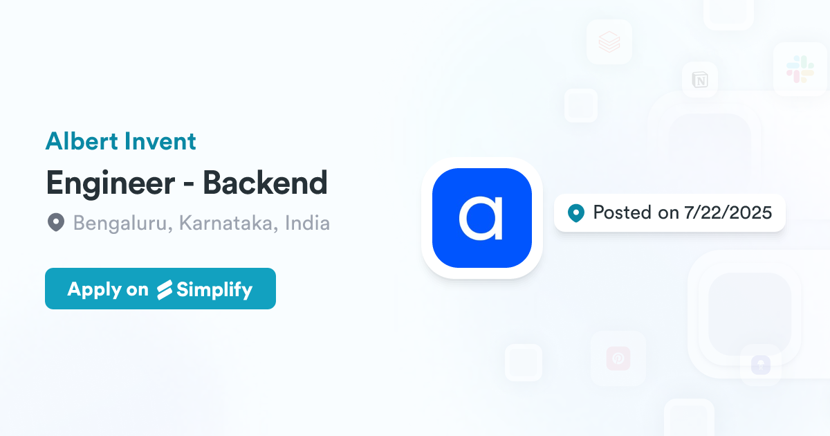 Albert Notebook System Invent System Engineer - Backend @ Albert Invent | Simplify Jobs