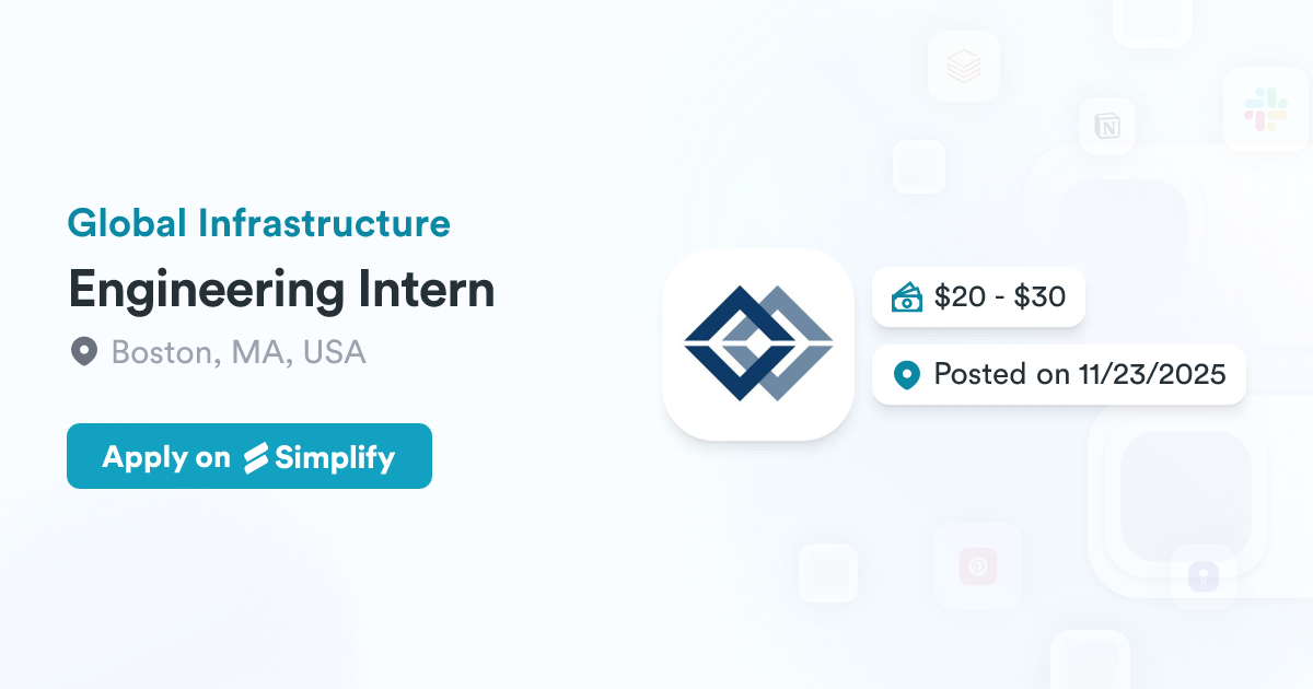 Indeed Engineer Inter Engineering Intern @ Global Infrastructure | Simplify Jobs