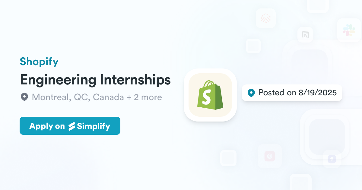 Engineering Internships @ Shopify | Simplify Jobs