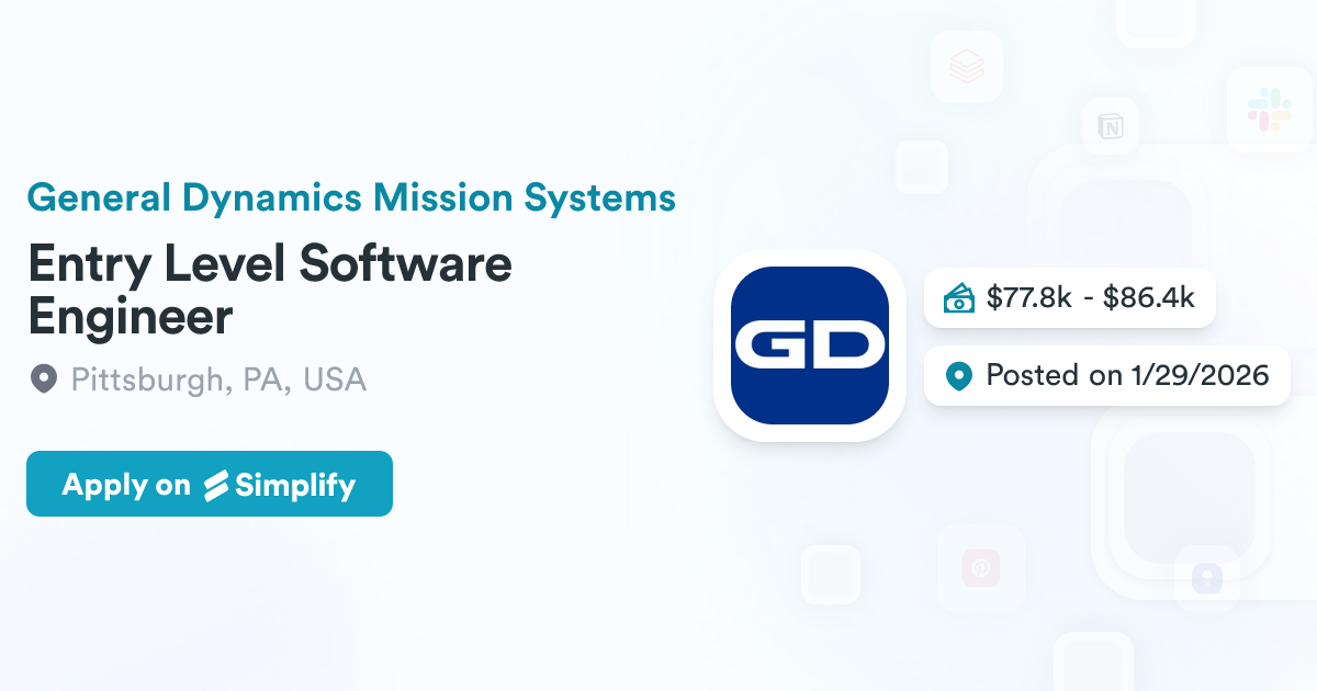Entry Level Software Engineer @ General Dynamics Mission Systems ...