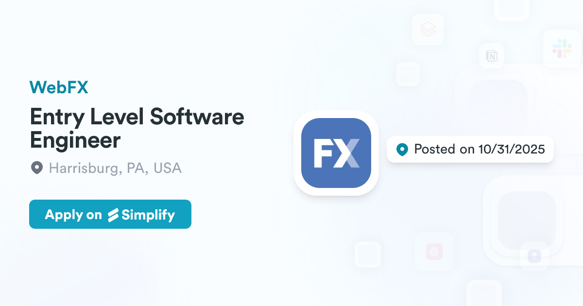 Entry Level Software Engineer @ WebFX | Simplify Jobs