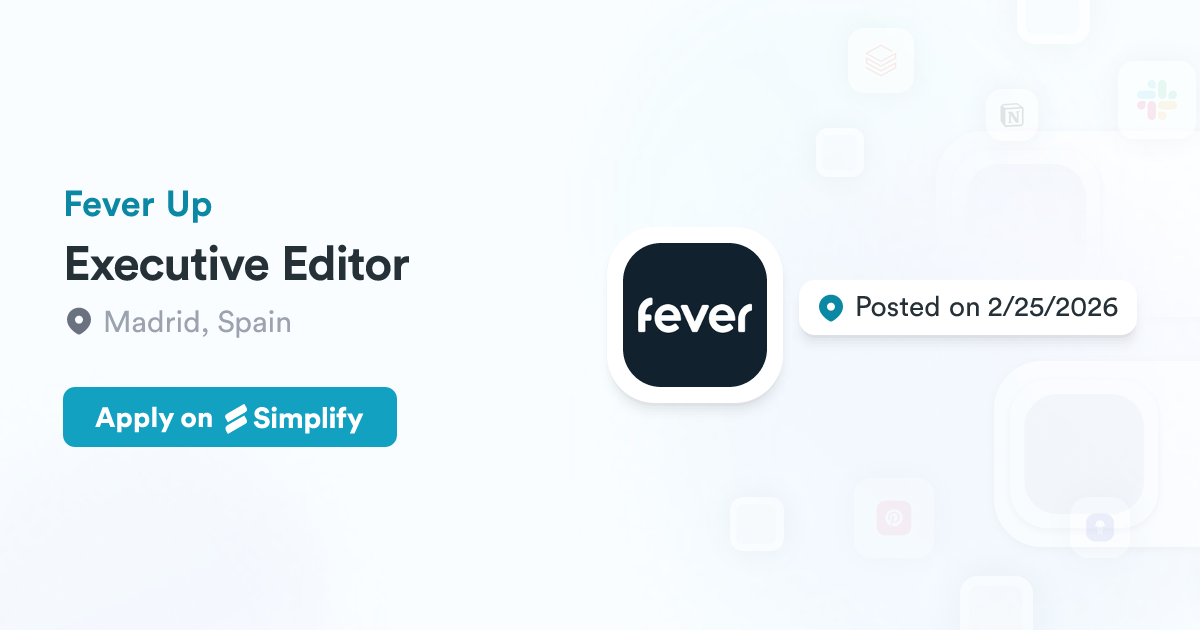 Executor Editor Executive Editor @ Fever Up | Simplify Jobs