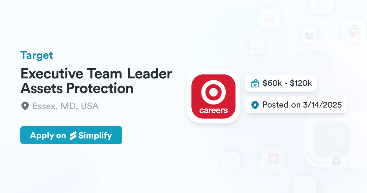 Executive Team Leader Assets Protection @ Target | Simplify Jobs