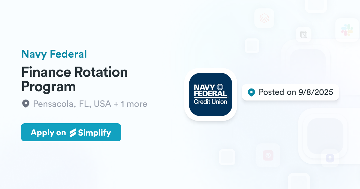 Ps Navy Rate Rotation Finance Rotation Program @ Navy Federal | Simplify Jobs