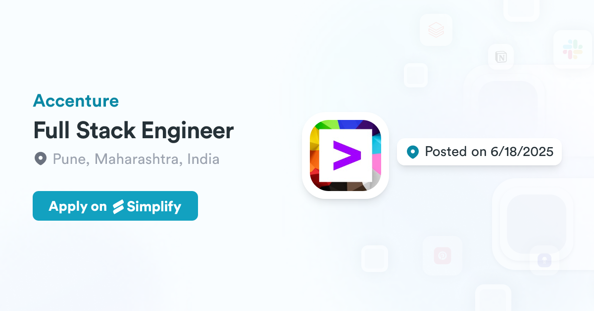 oferta pracy full stack engineer (angular python app... Full Stack Engineer @ Accenture | Simplify Jobs