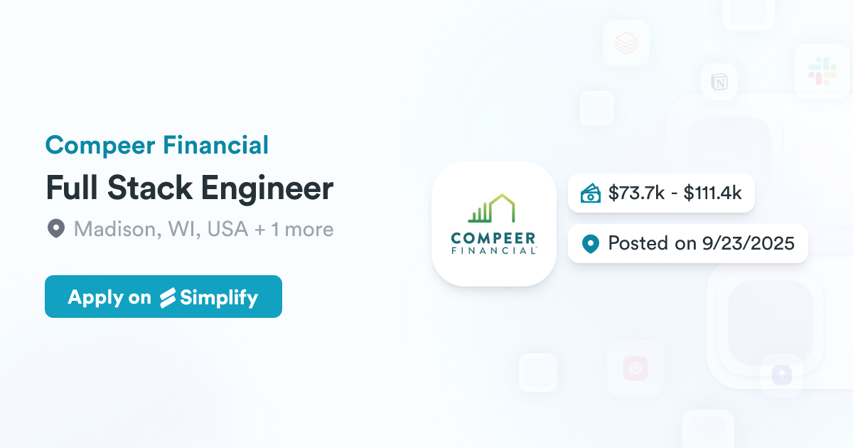 Compeer Full Stack Engineer @ Compeer Financial | Simplify Jobs