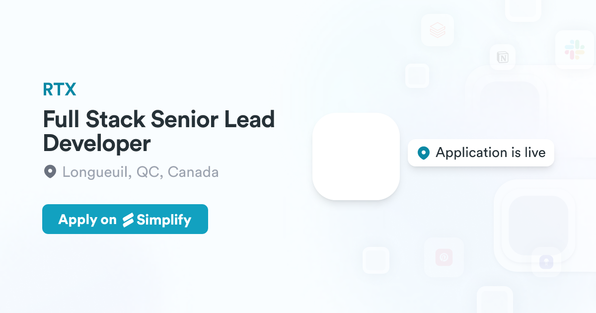 Full Stack Senior Lead Developer @ RTX | Simplify Jobs