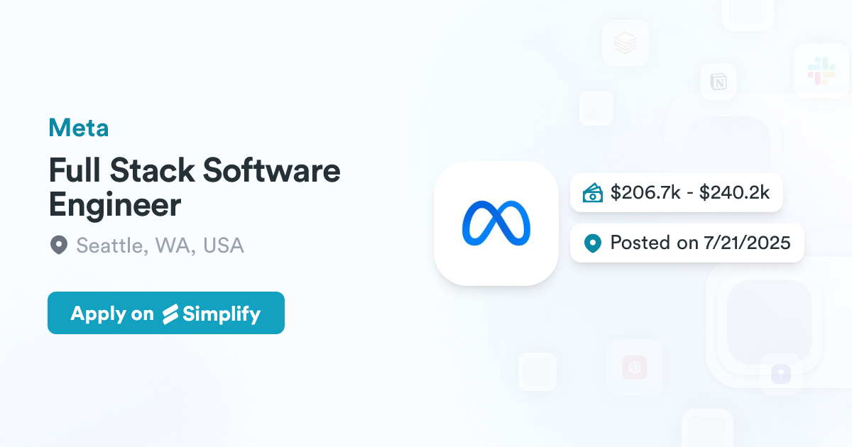 Full Stack Software Engineer @ Meta | Simplify Jobs