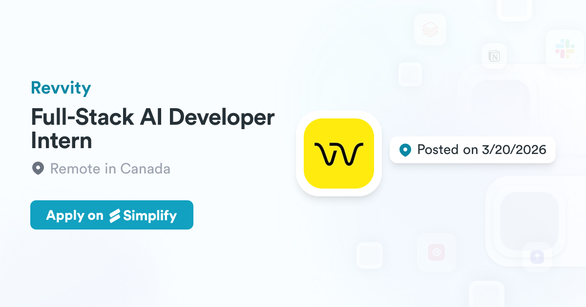 Full-Stack AI Developer Intern @ Revvity | Simplify Jobs