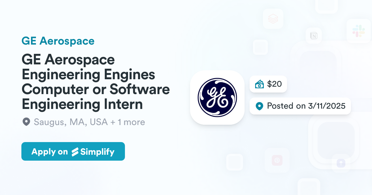 Ge Computer GE Aerospace Engineering Engines Computer or Software Engineering ...