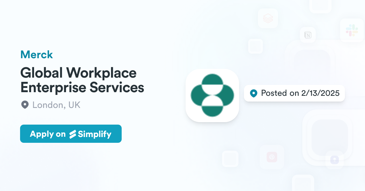 Service Merck Global Workplace Enterprise Services @ Merck | Simplify Jobs