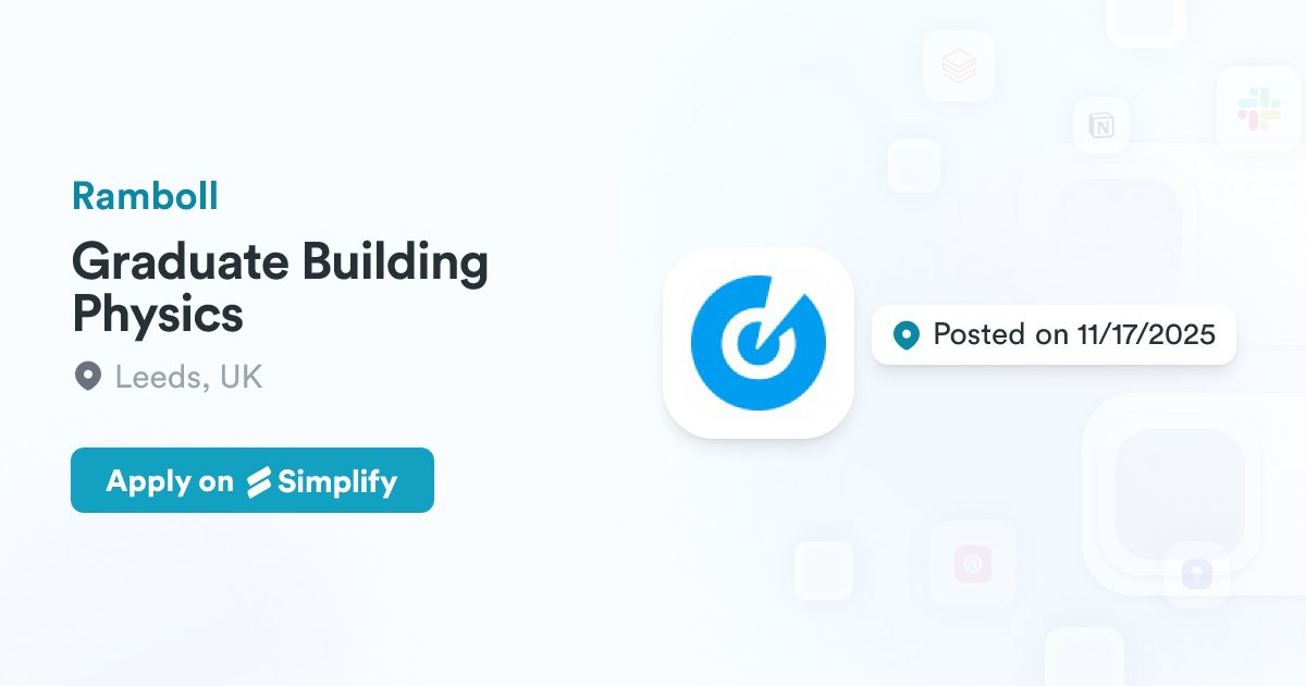 Pre Use Ramboll Graduate Building Physics @ Ramboll | Simplify Jobs