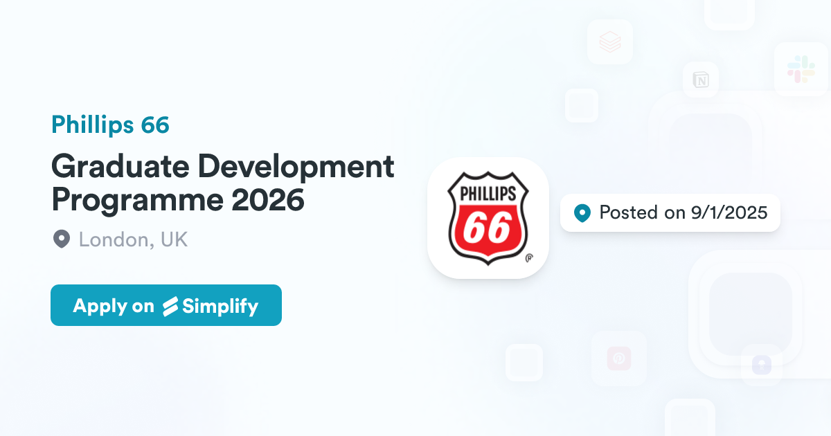 Graduate Development Programme 2026 @ Phillips 66 | Simplify Jobs