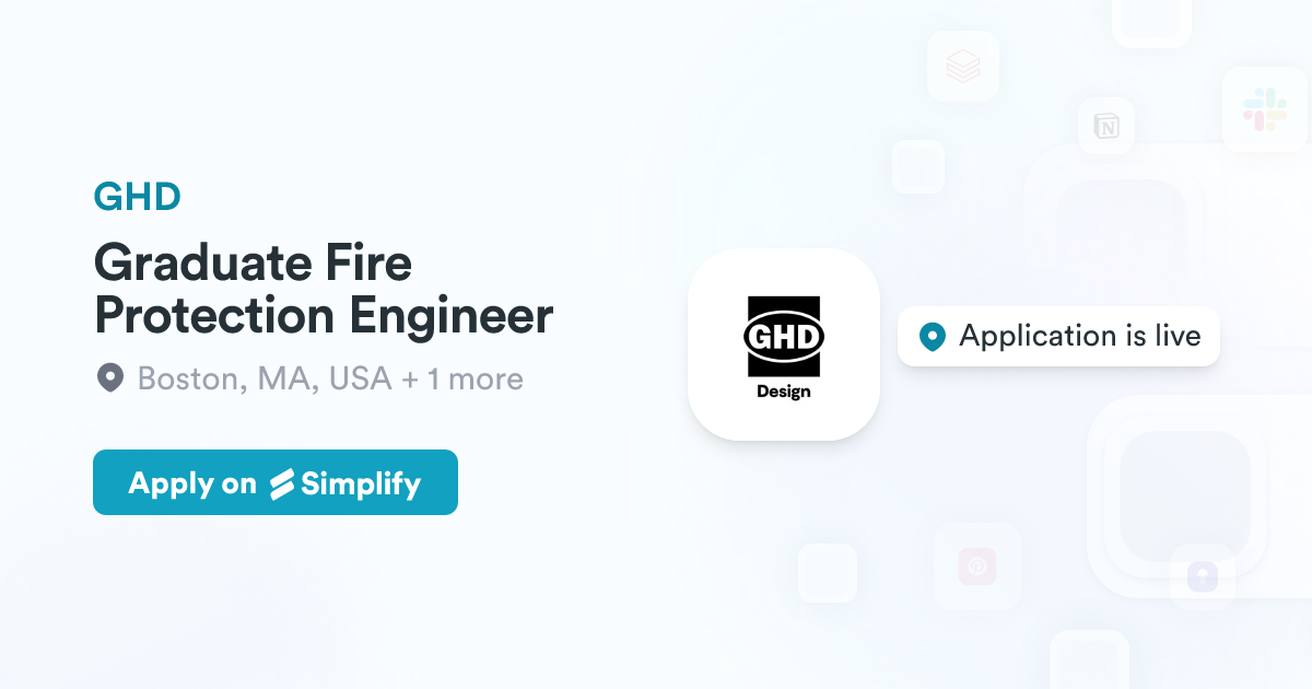 Gradute Fire Engineer Graduate Fire Protection Engineer @ GHD | Simplify Jobs