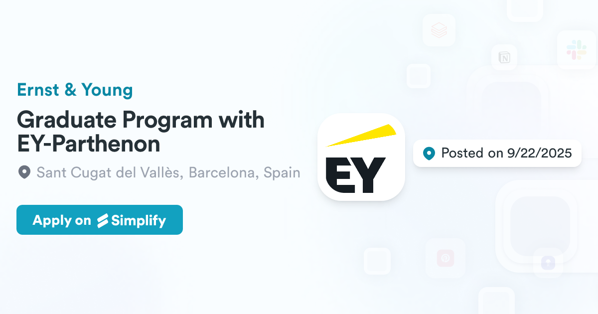 Ey Graduate Programme Graduate Program with EY-Parthenon @ Ernst & Young | Simplify Jobs