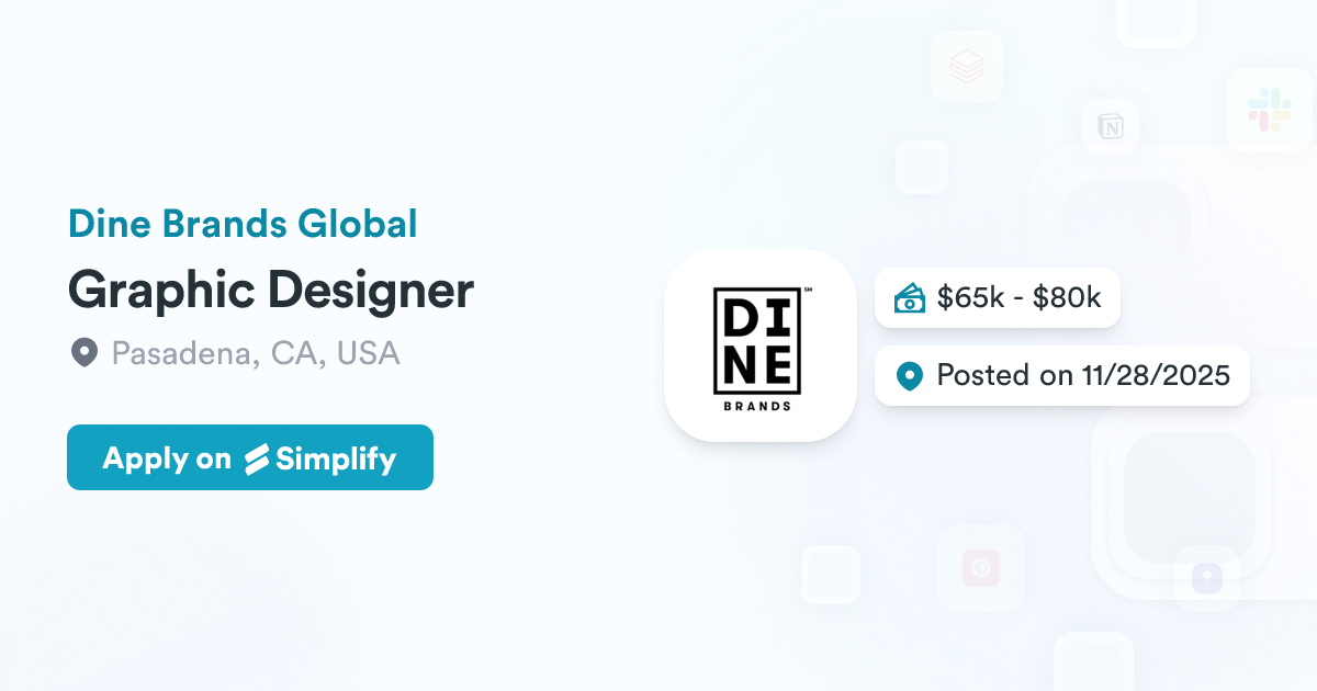 Graphic Designer @ Dine Brands Global | Simplify Jobs