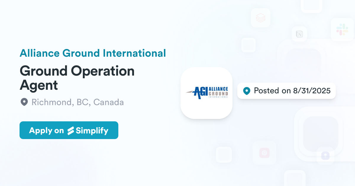 Ground Operation Agent @ Alliance Ground International | Simplify Jobs