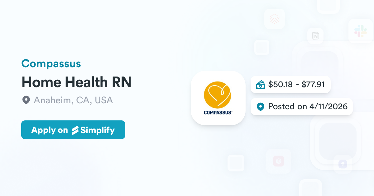Kompashus Home Health RN @ Compassus | Simplify Jobs