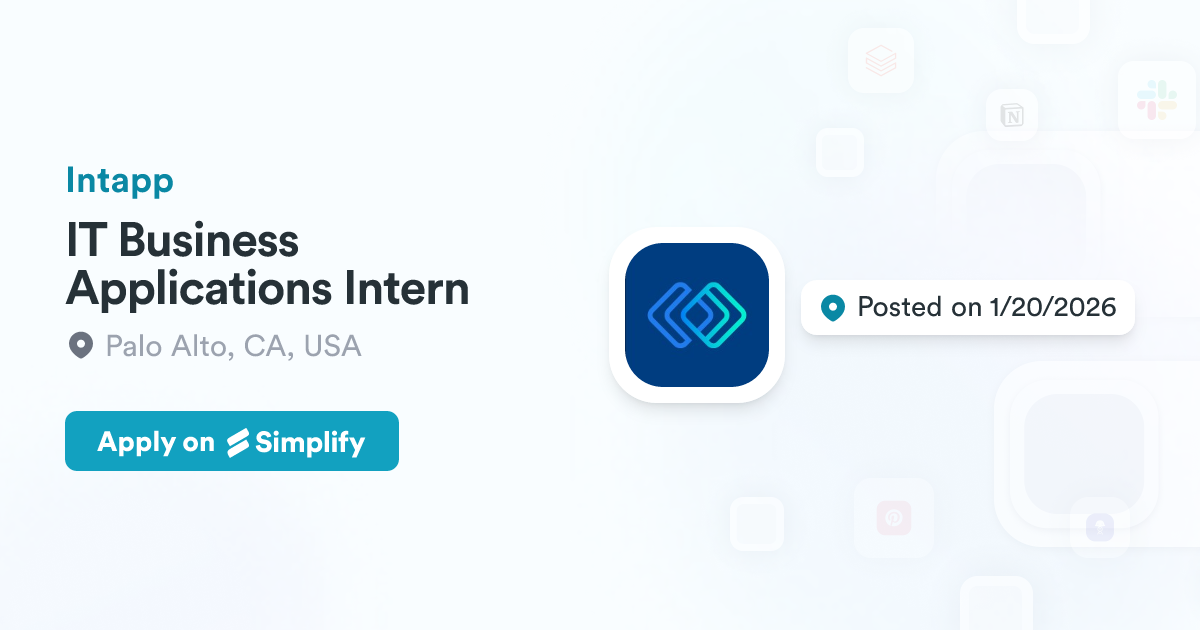 IT Business Applications Intern @ Intapp | Simplify Jobs