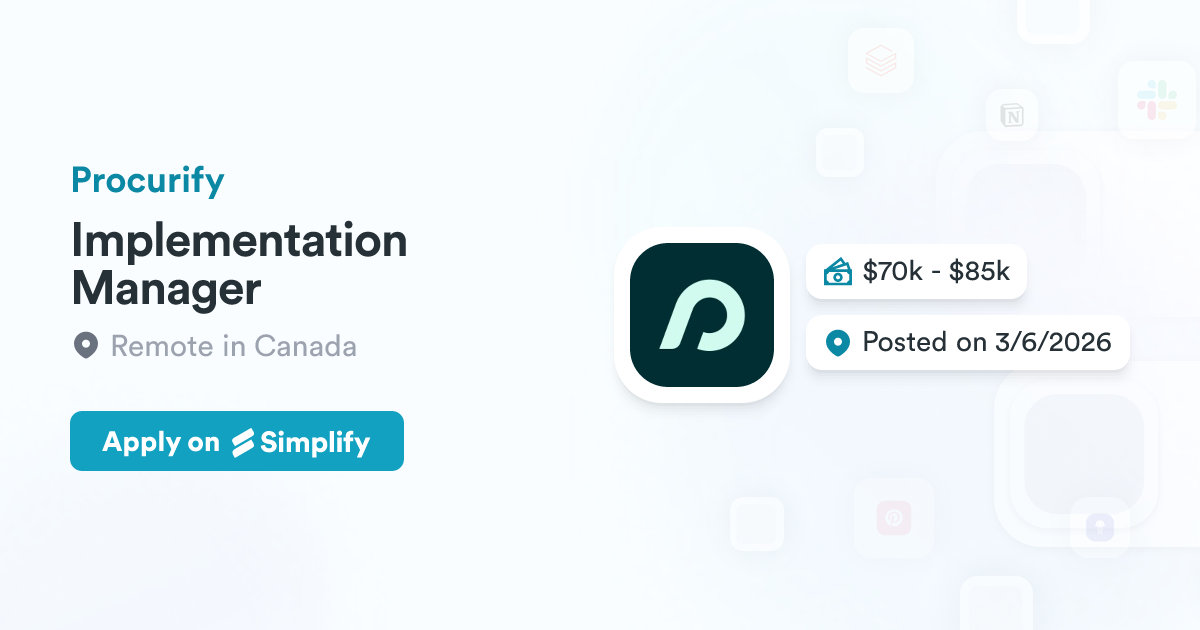 Procurify Error Message Implementation Manager @ Procurify | Simplify Jobs