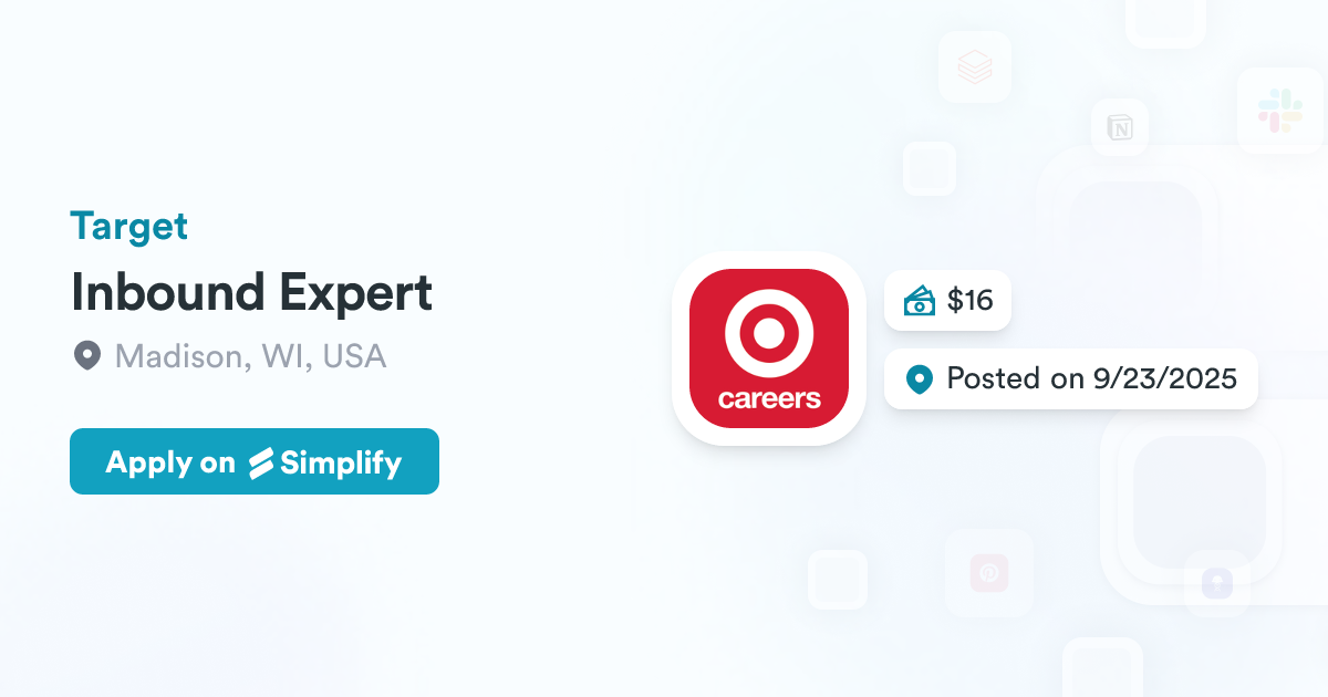Inbound Expert @ Target | Simplify Jobs