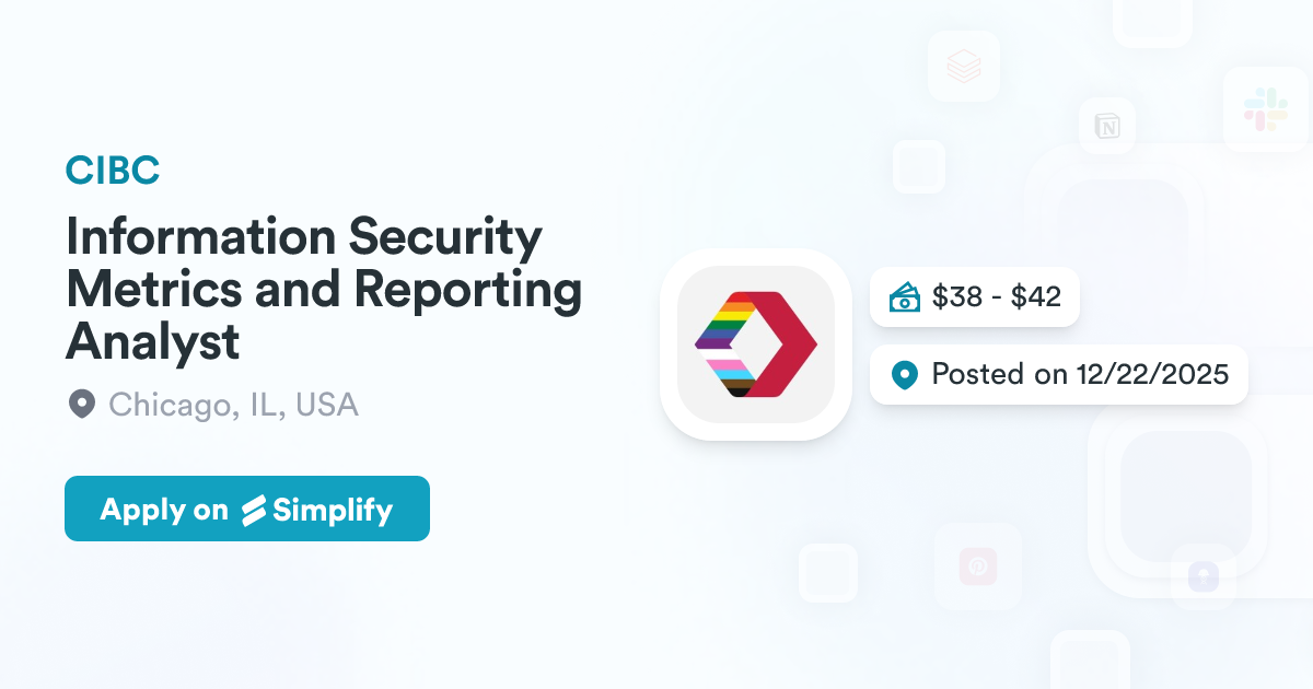Becrypt Data Reporting Information Security Metrics and Reporting Analyst @ CIBC | Simplify Jobs