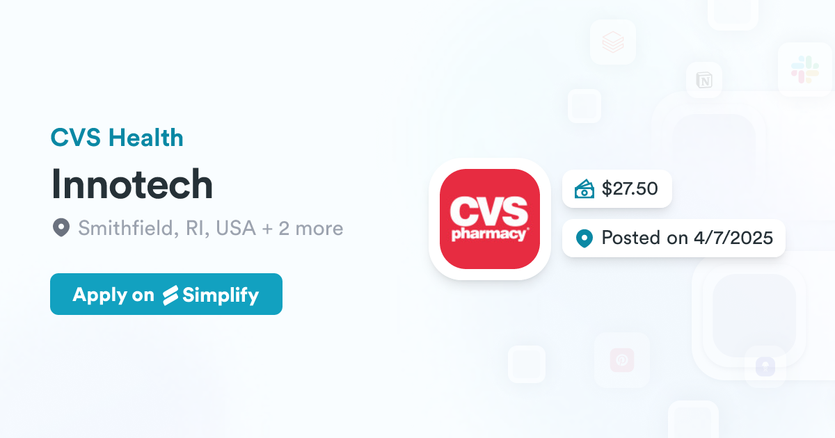 Health Innotech Innotech @ CVS Health | Simplify Jobs