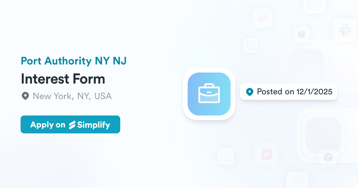 Intertest Nj Interest Form @ Port Authority NY NJ | Simplify Jobs