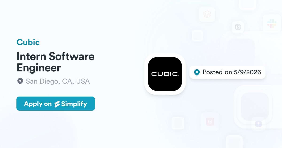Cubic Spm Api Intern Software Engineer @ Cubic | Simplify Jobs