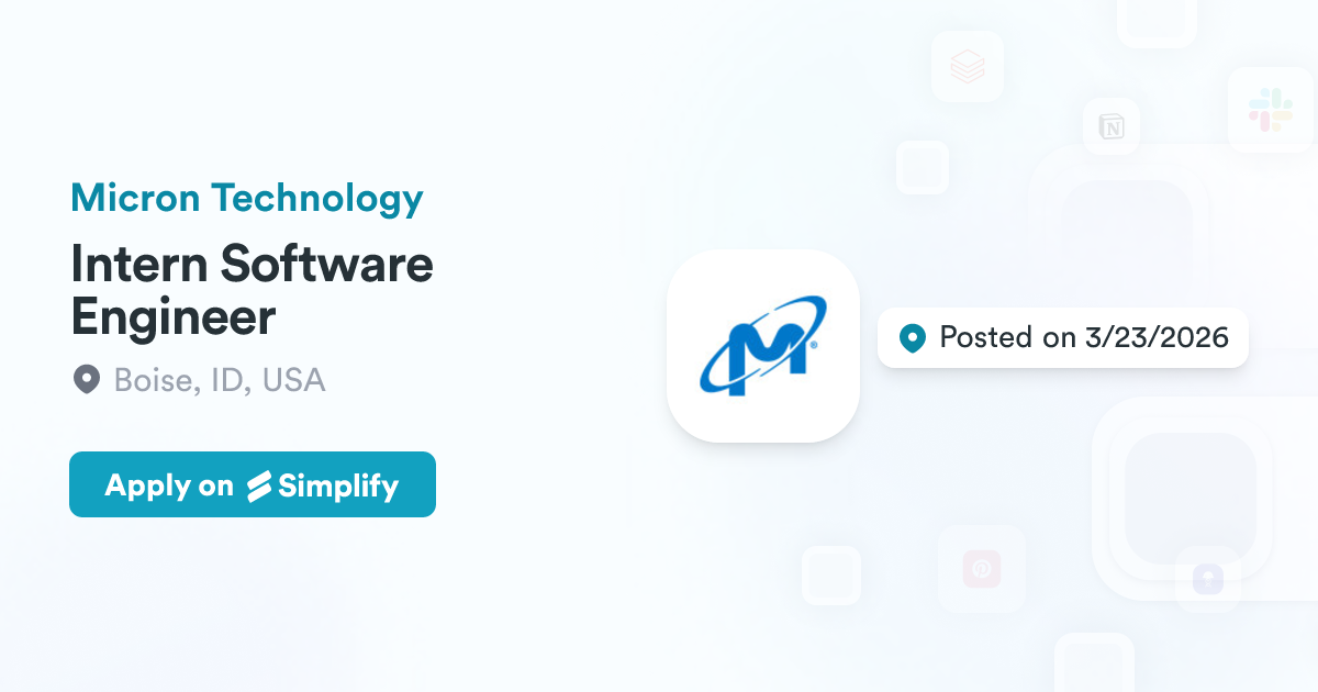 Microm Software Intern Software Engineer @ Micron Technology | Simplify Jobs
