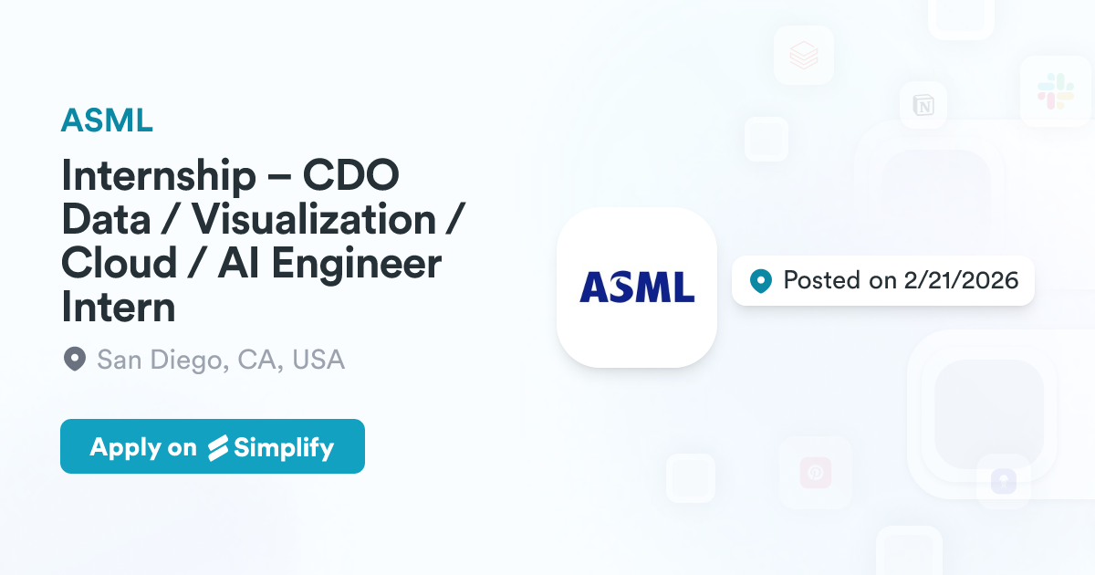 Internship – CDO Data / Visualization / Cloud / AI Engineer Intern ...