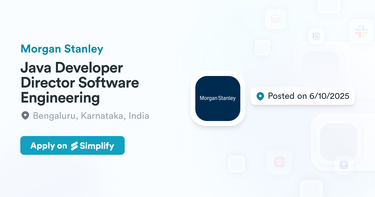Java Developer Director Software Engineering @ Morgan Stanley ...
