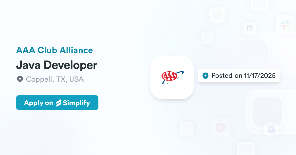 Java Developer @ AAA Club Alliance | Simplify Jobs
