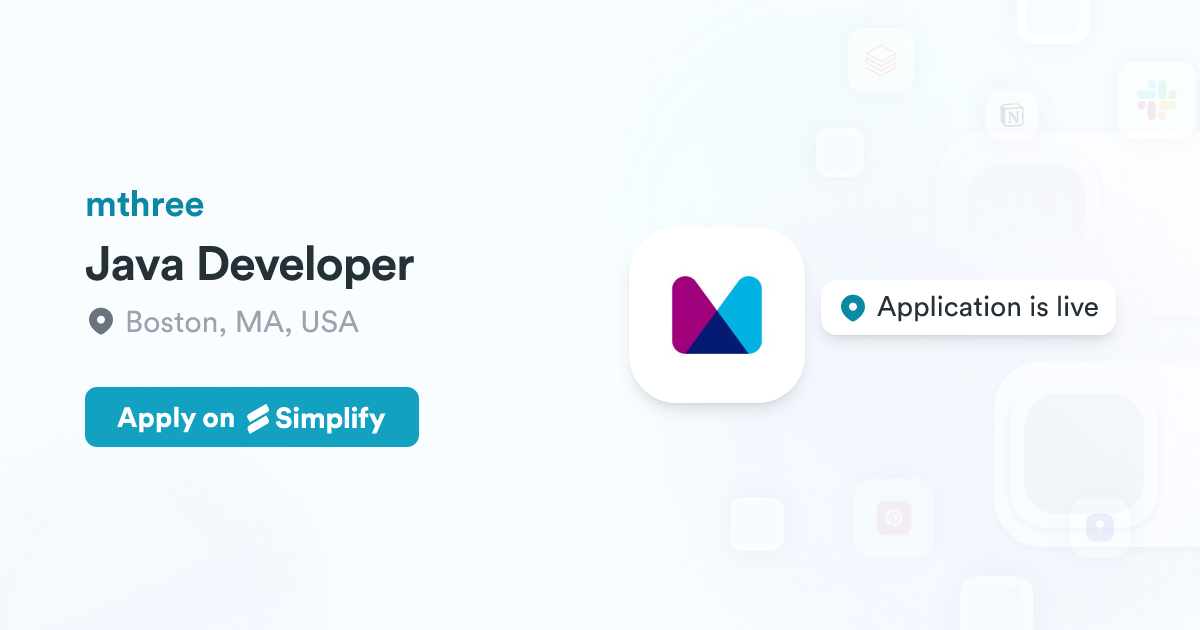Java Developer @ mthree | Simplify Jobs