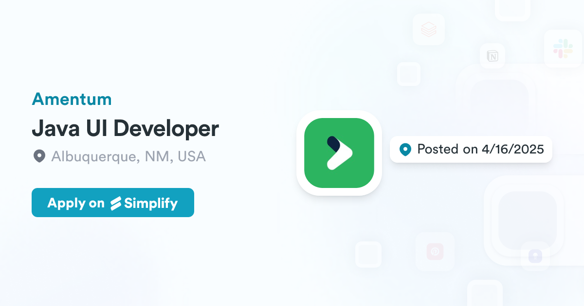 Java UI Developer @ Amentum | Simplify Jobs