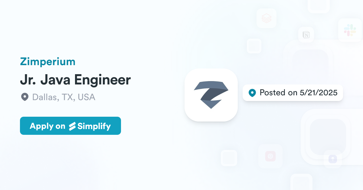 Java Engineer Images Download Jr. Java Engineer @ Zimperium | Simplify Jobs
